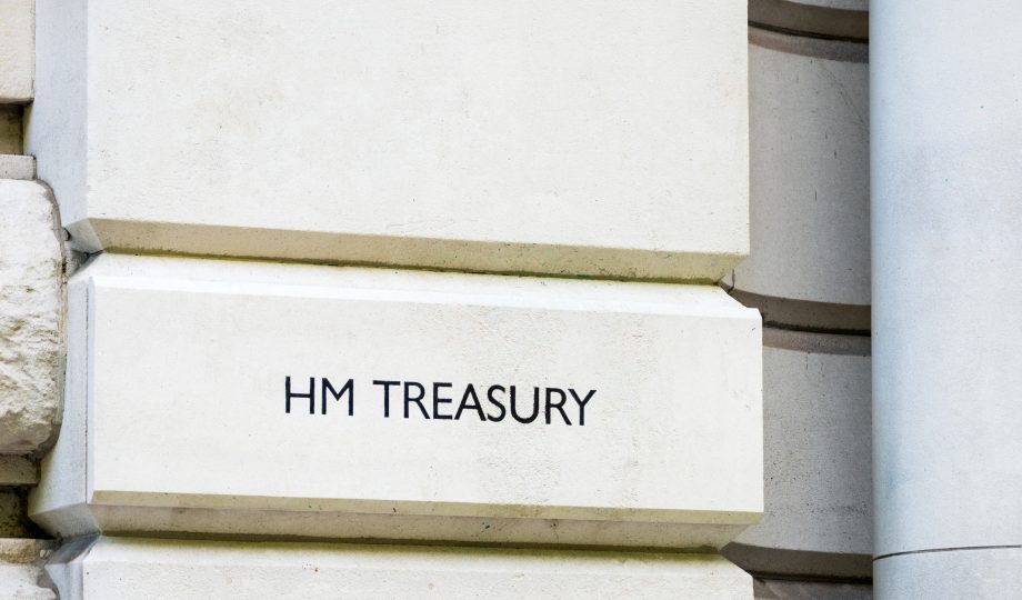 HM Treasury Government Department sign HM Treasury Government Department sign