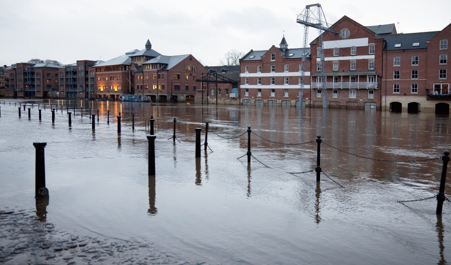 Flooded buildings Flooded buildings